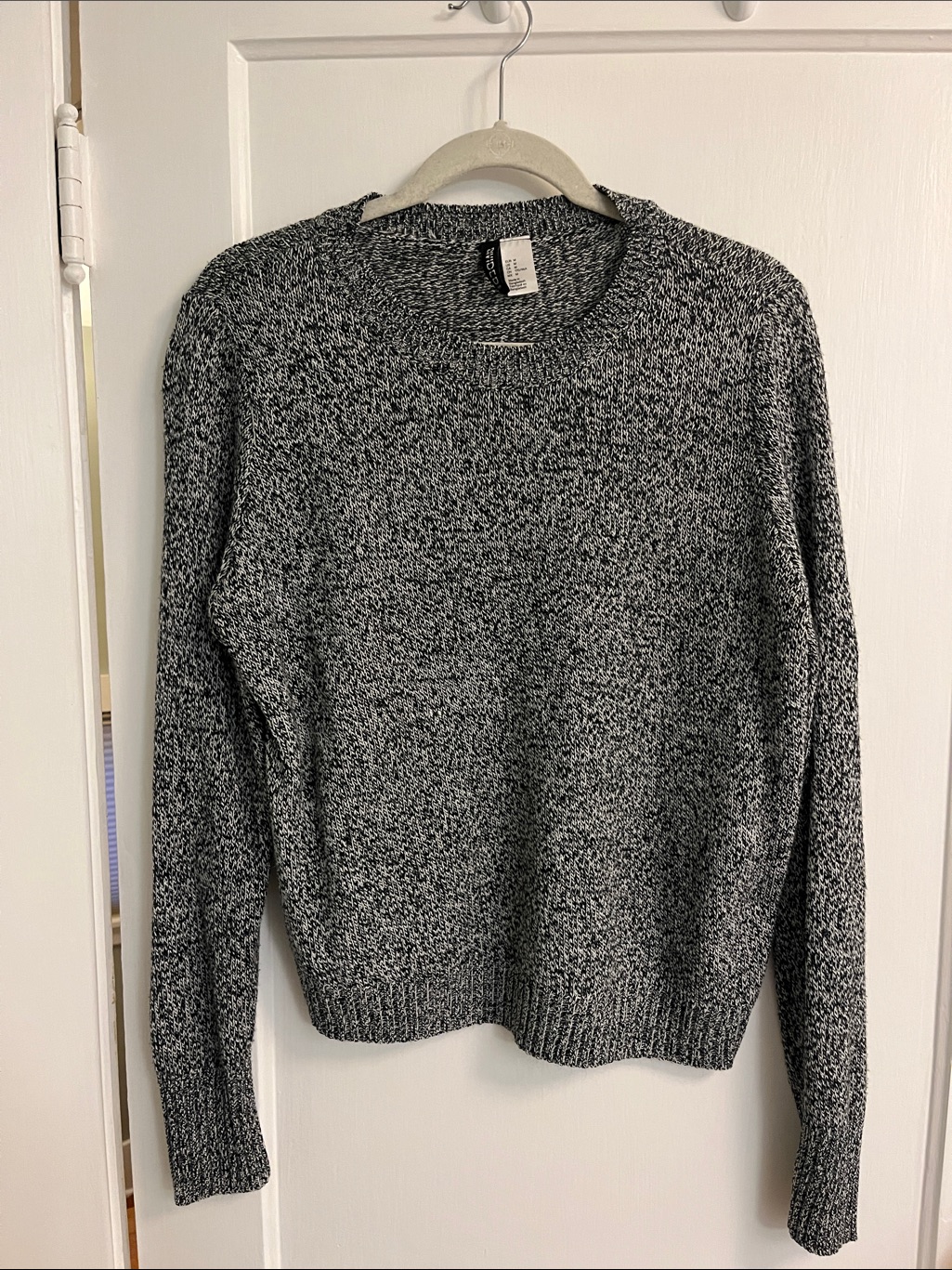 H&M Divided Marled Black And White Knit Sweater